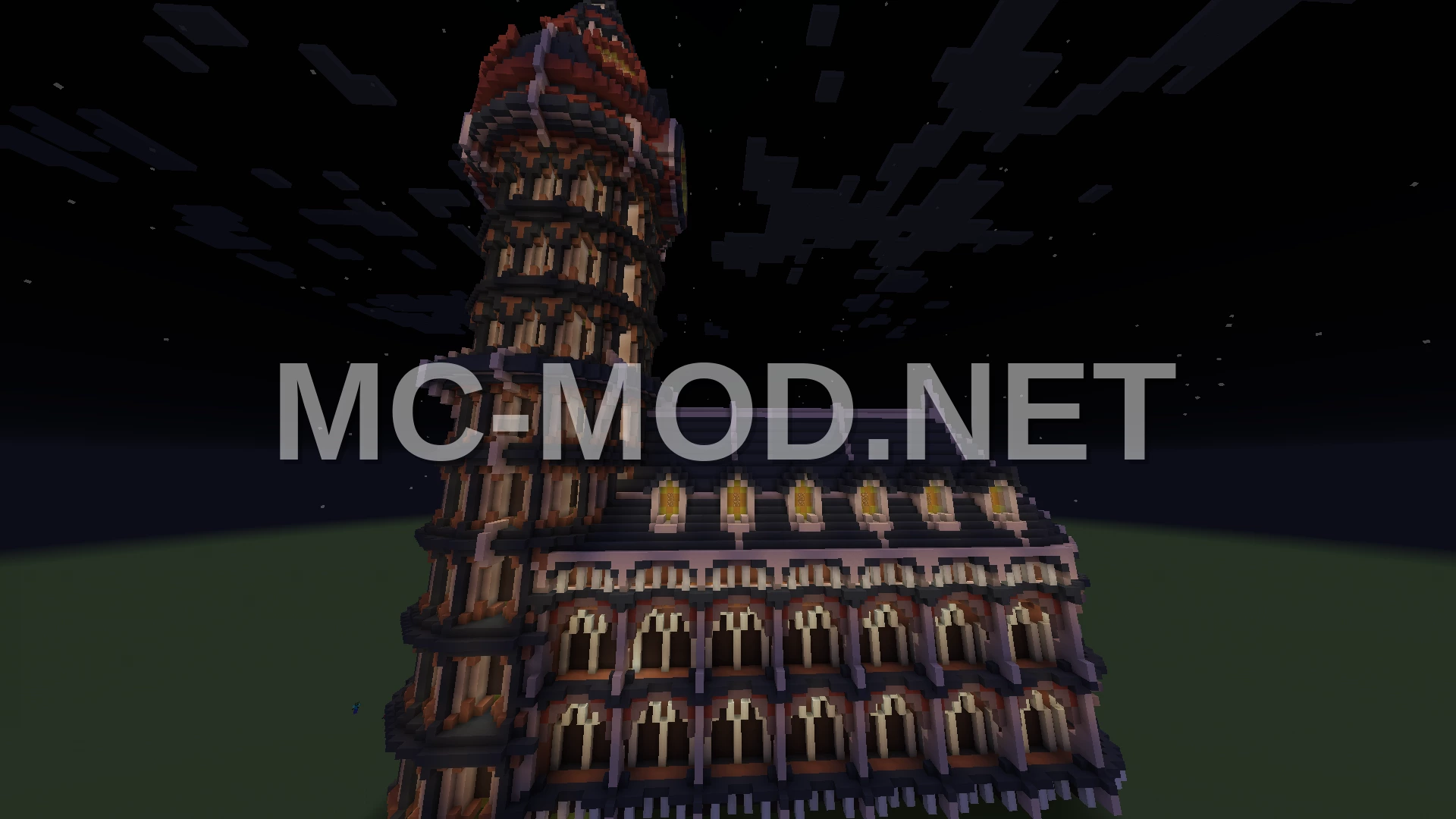 Dark Luminous Night Tower