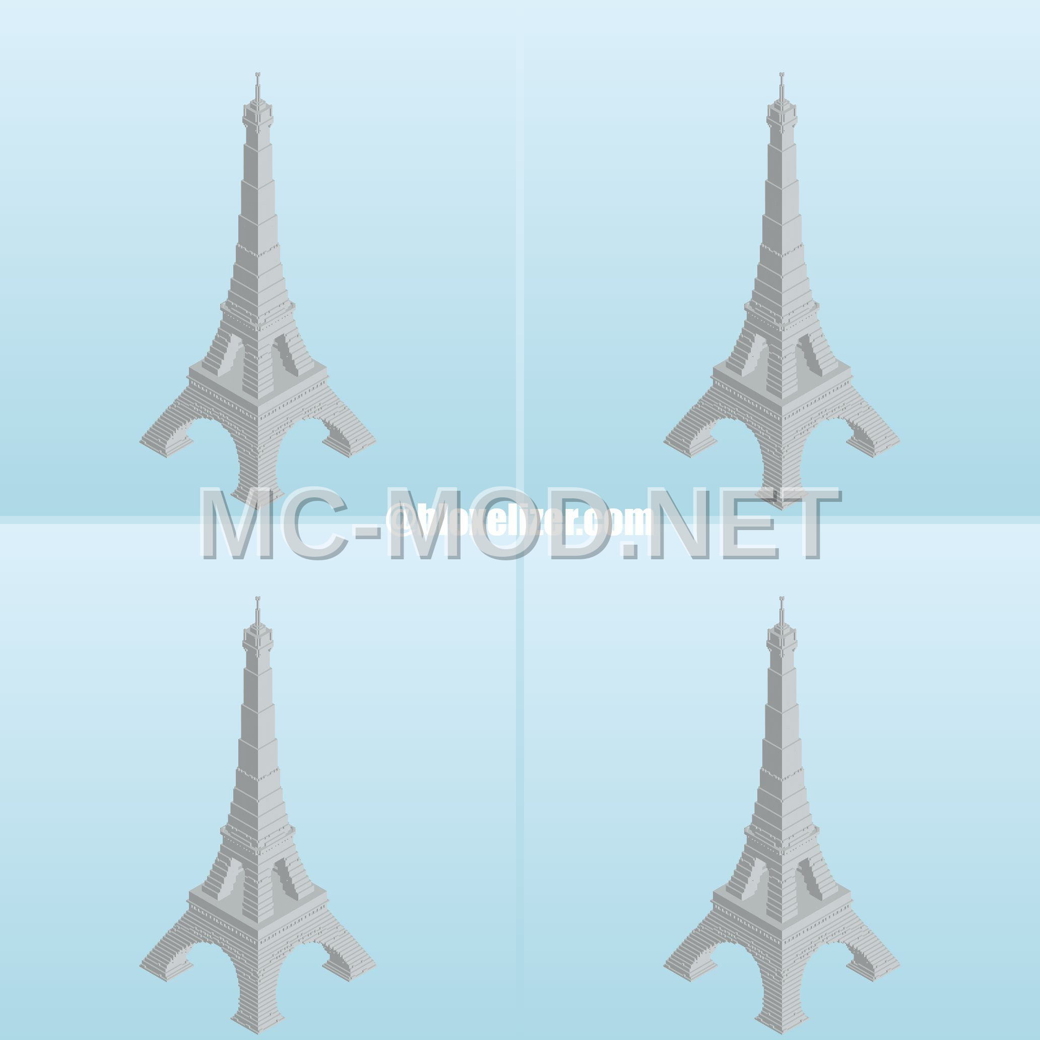 Eiffel Tower Replica – White Concrete