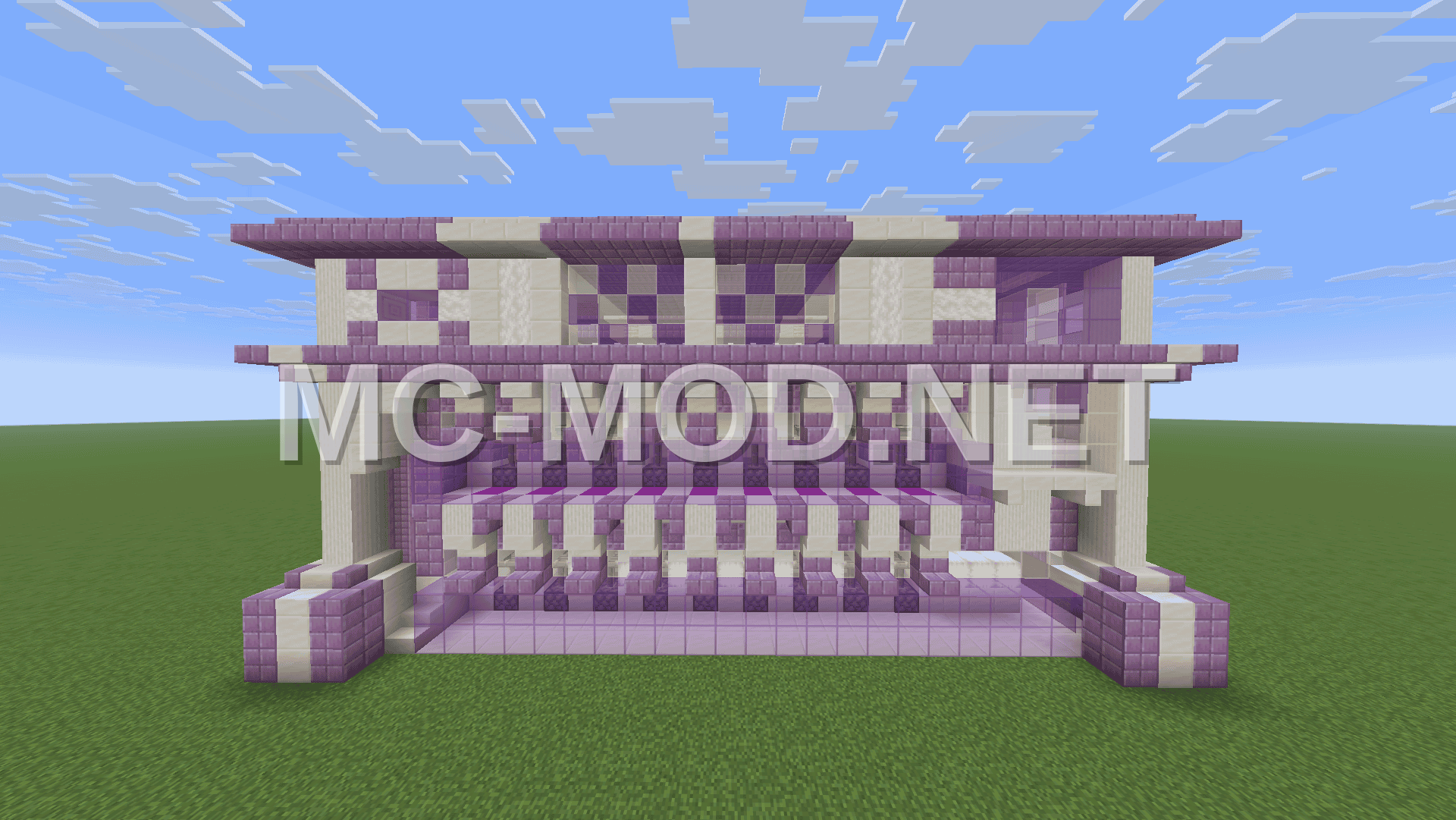 Elegant Purple White Trading Hall