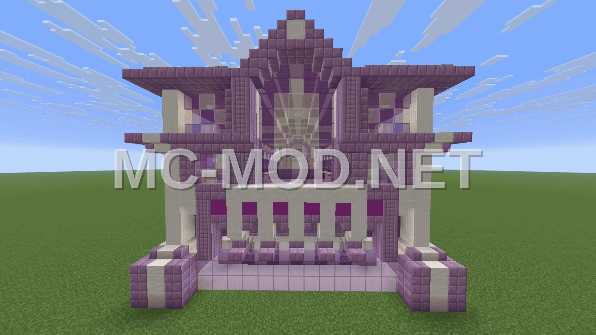 Elegant Purple White Trading Hall