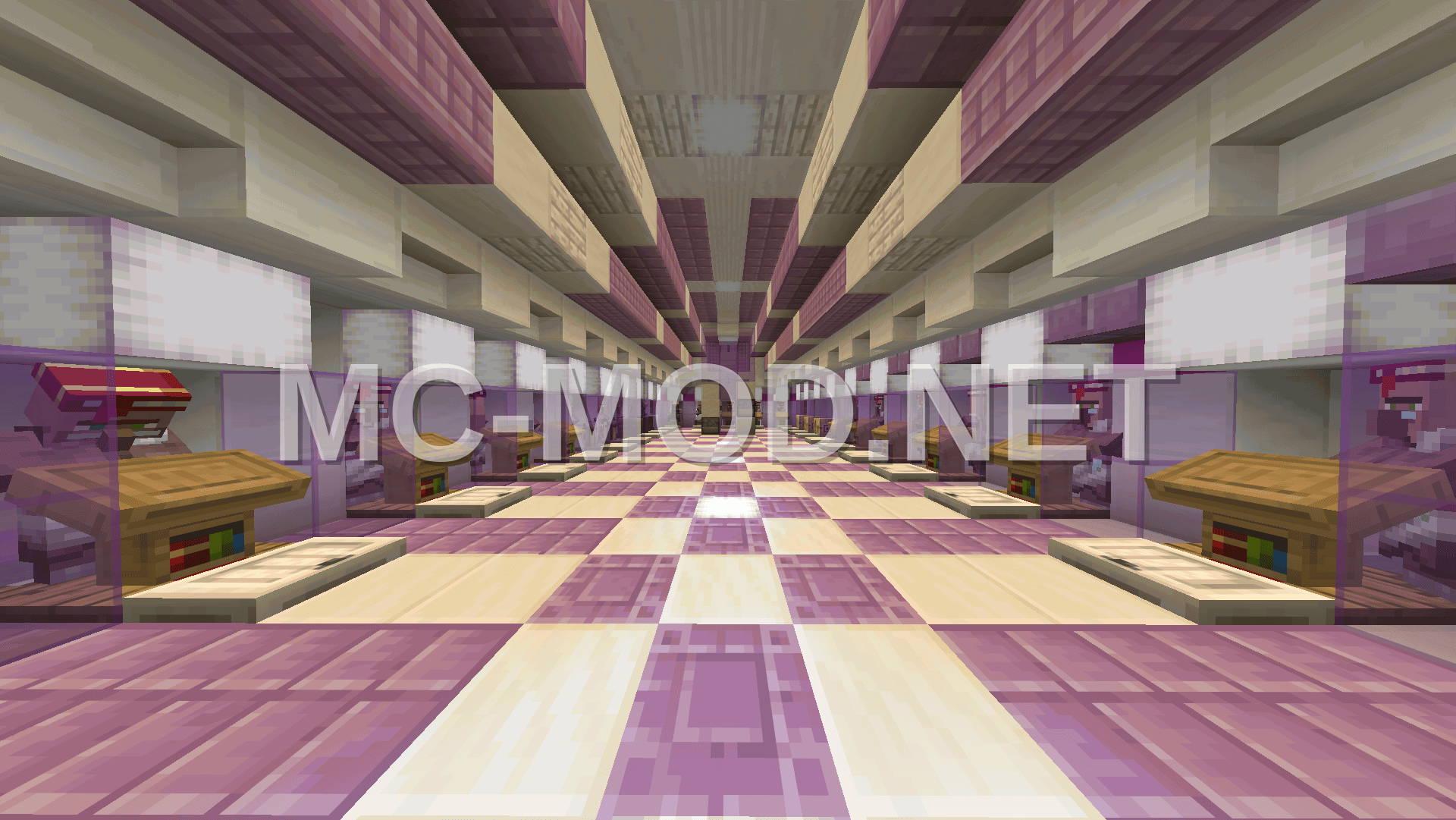 Elegant Purple White Trading Hall