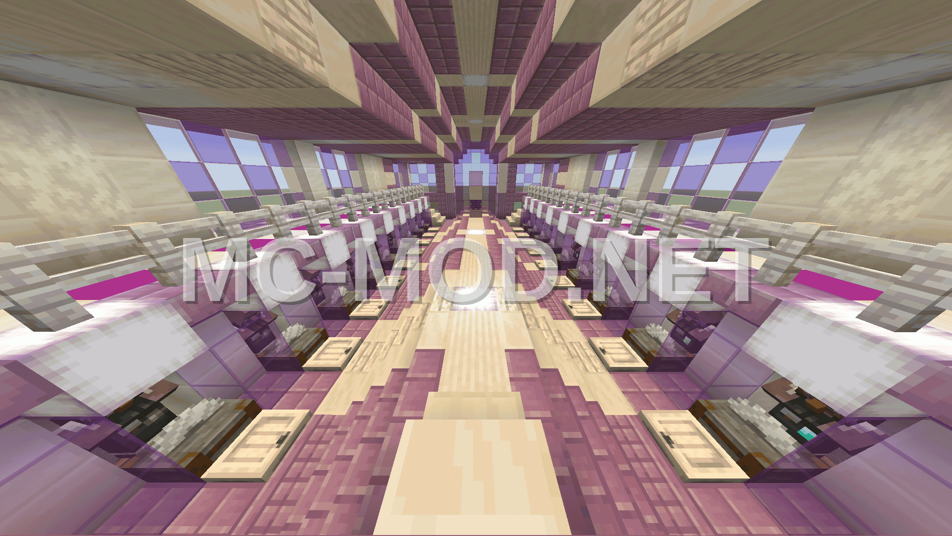 Elegant Purple White Trading Hall