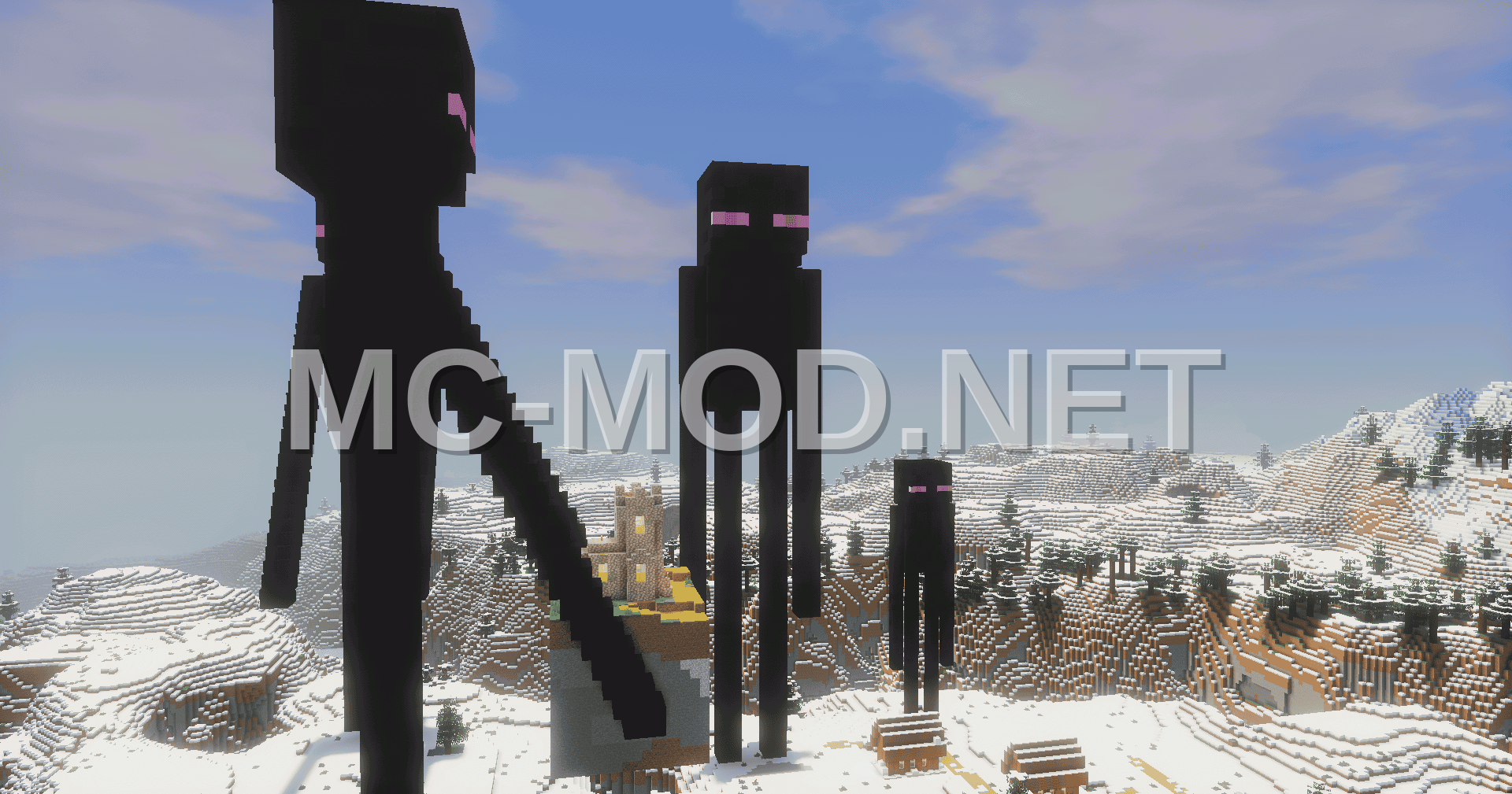 Enderman Statue With Block