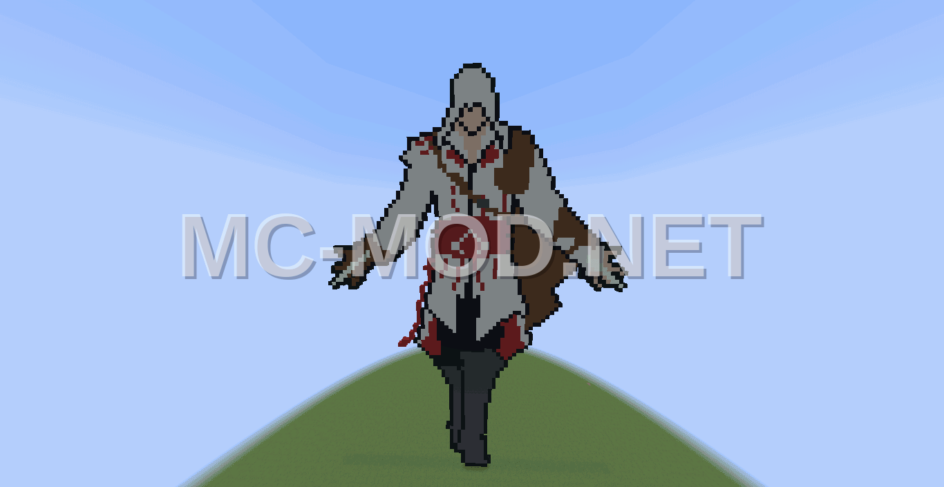 Ezio Auditore Pixel Art Statue