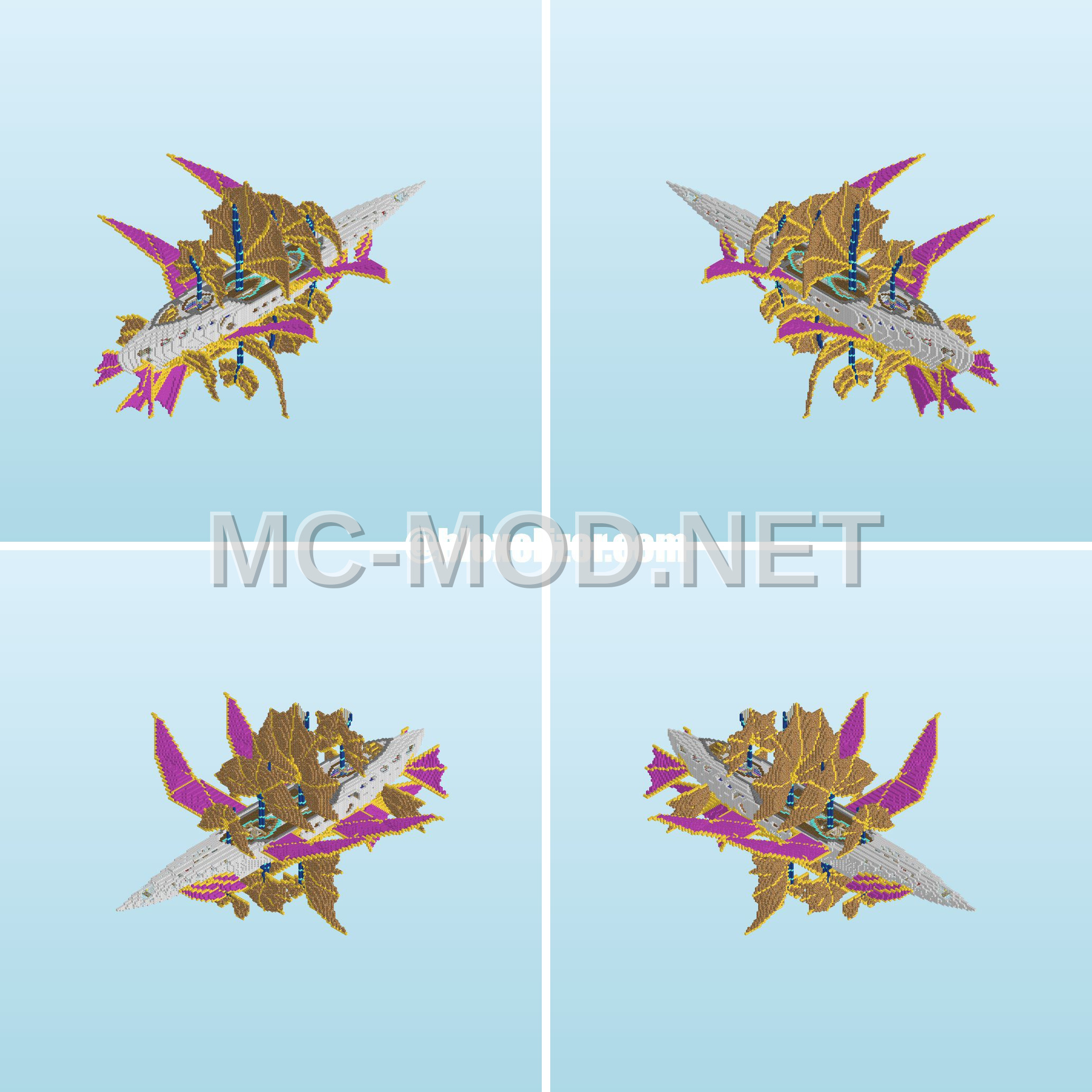 Fantasy Airship With Iron And Gold