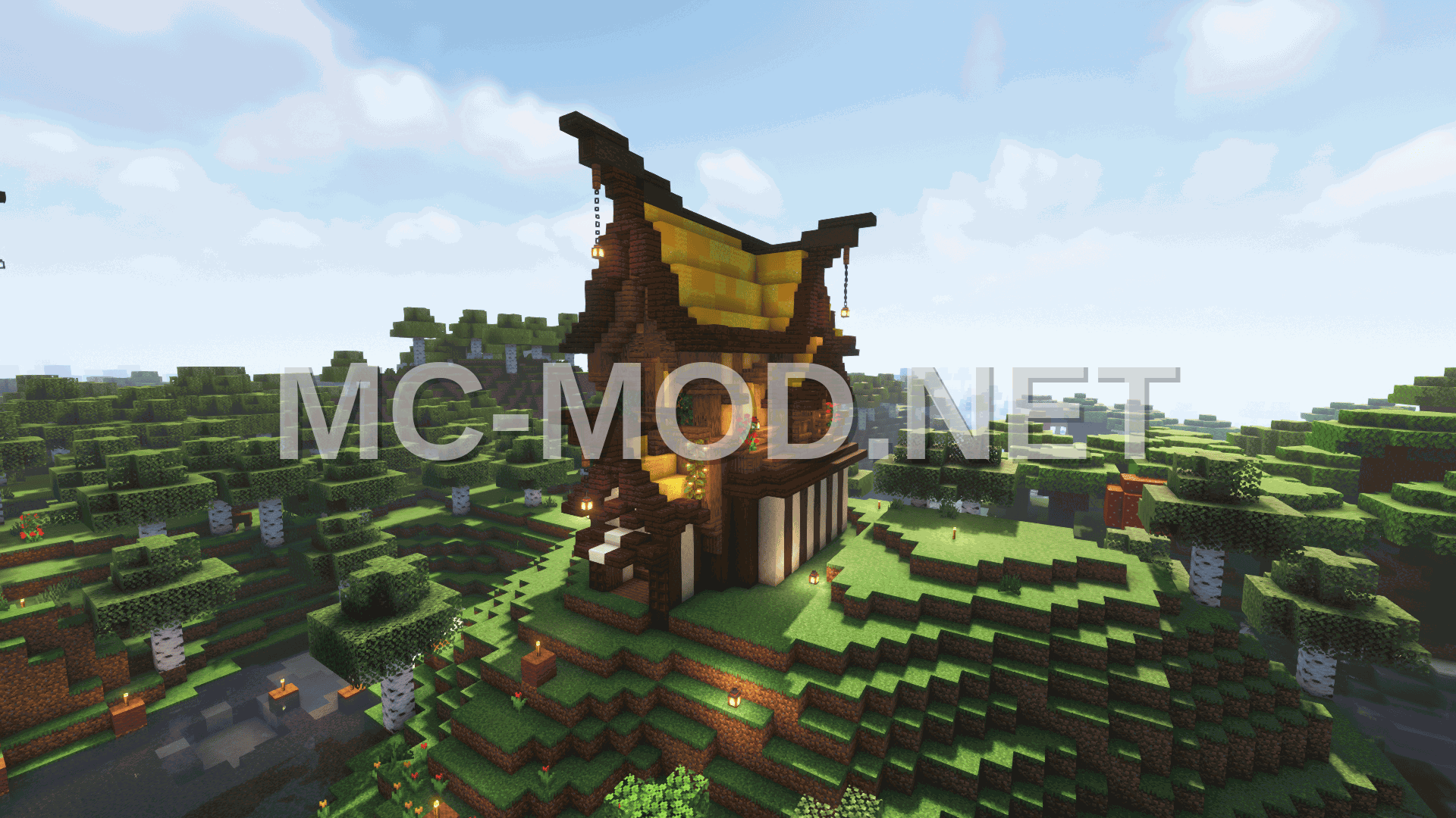 Yellow Fantasy House With Flower Farm