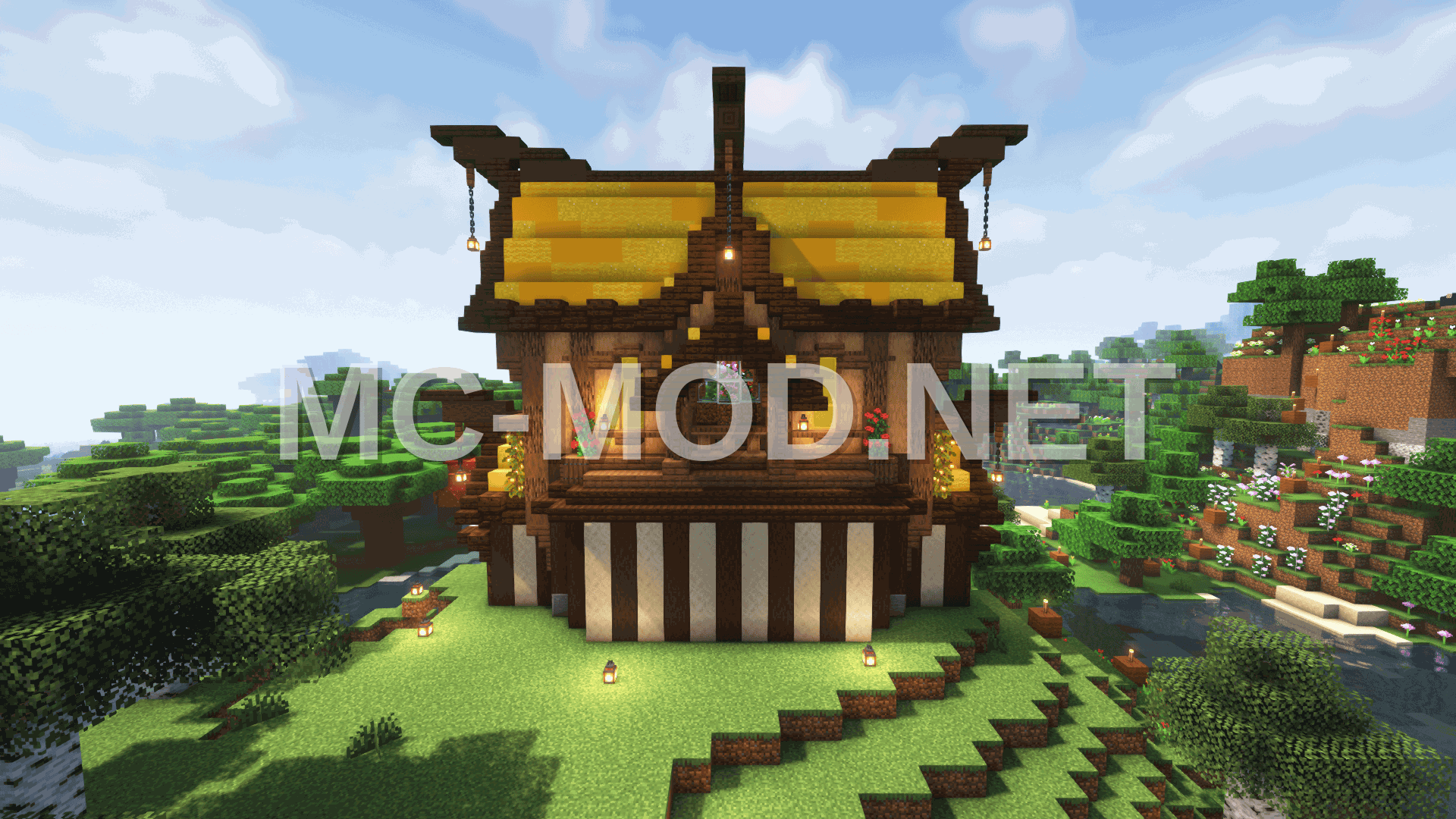 Yellow Fantasy House With Flower Farm