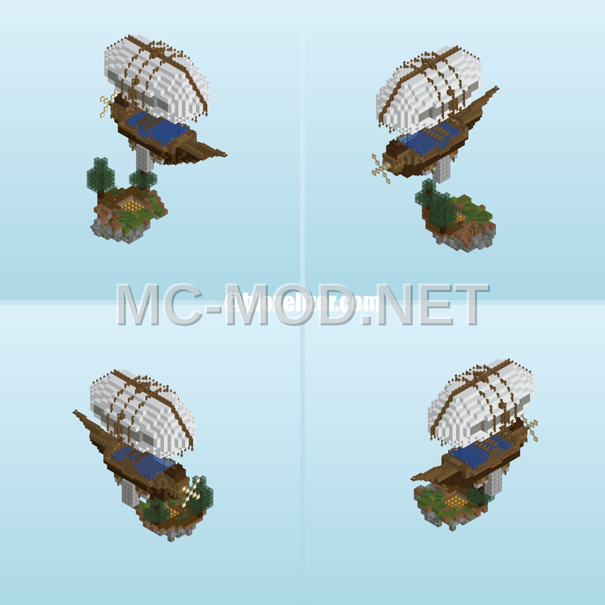 Floating Iron Farm Airship