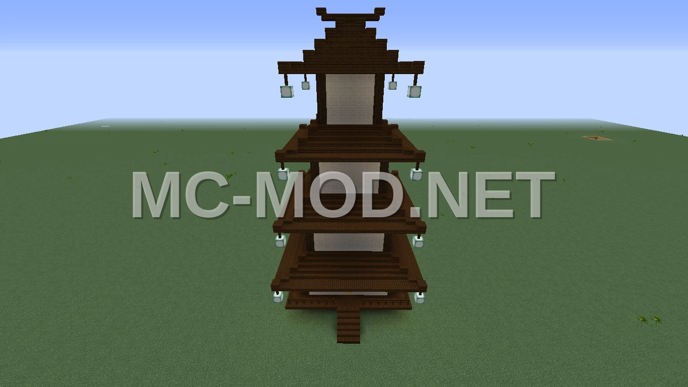 Four Story Asian Pagoda – White Wool & Birch