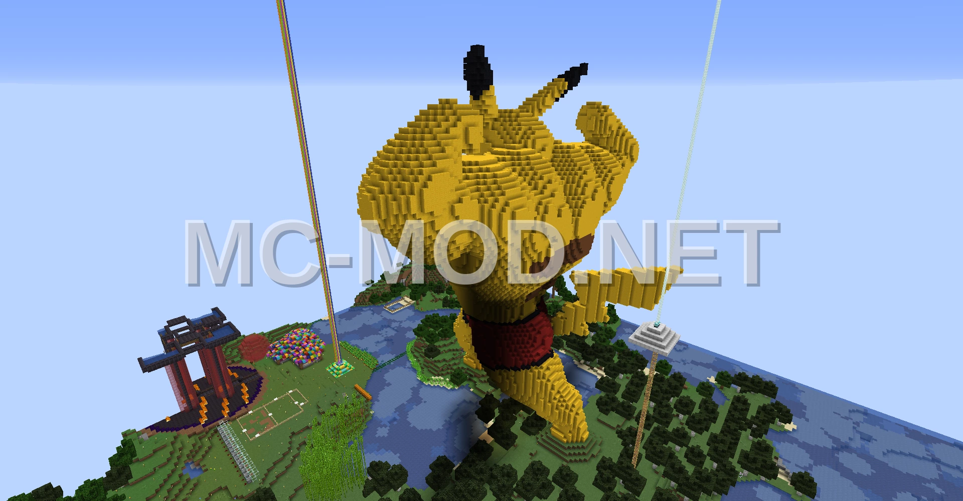 Giant Muscular Pikachu Statue
