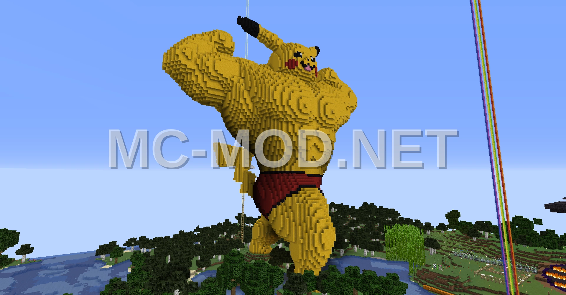 Giant Muscular Pikachu Statue