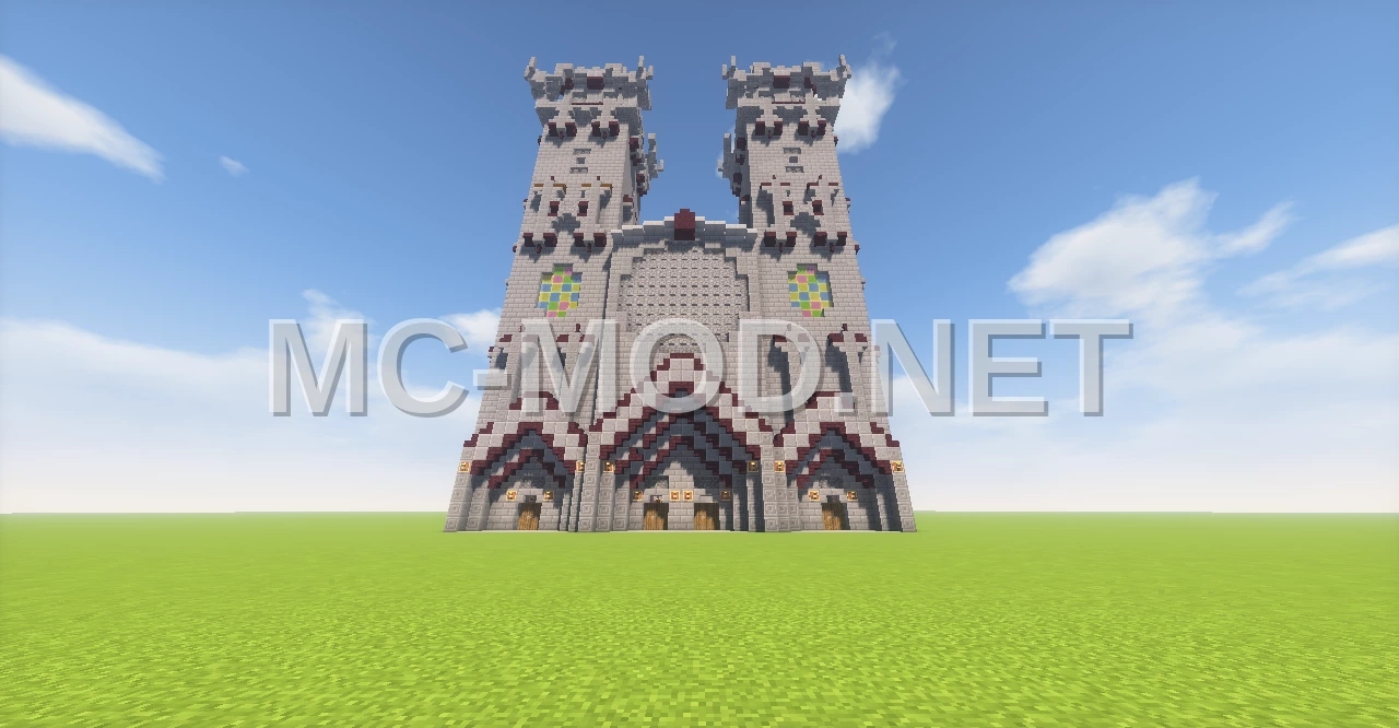 Gothic Cathedral With Three Bell Towers