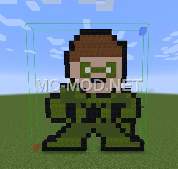 Green Lantern Pixel Art Statue