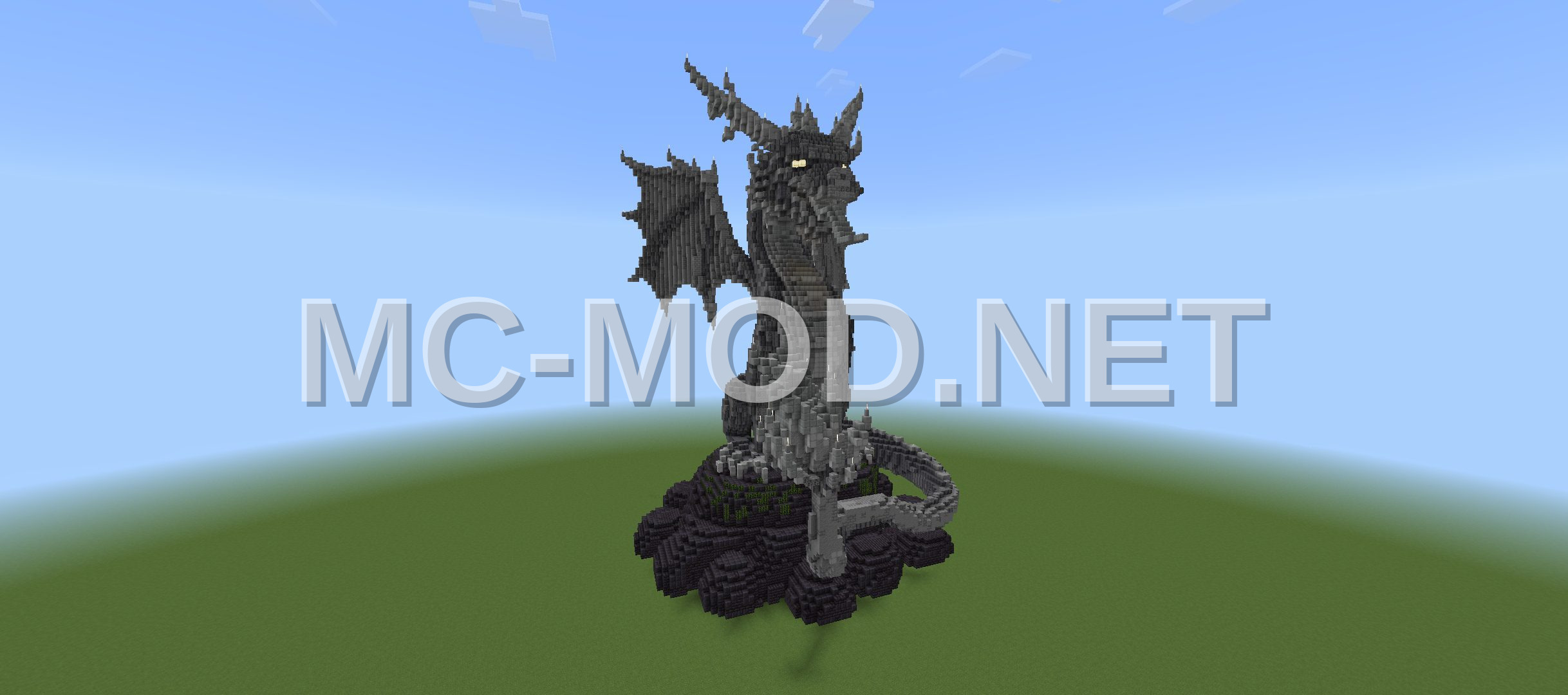 Grey Dragon Statue