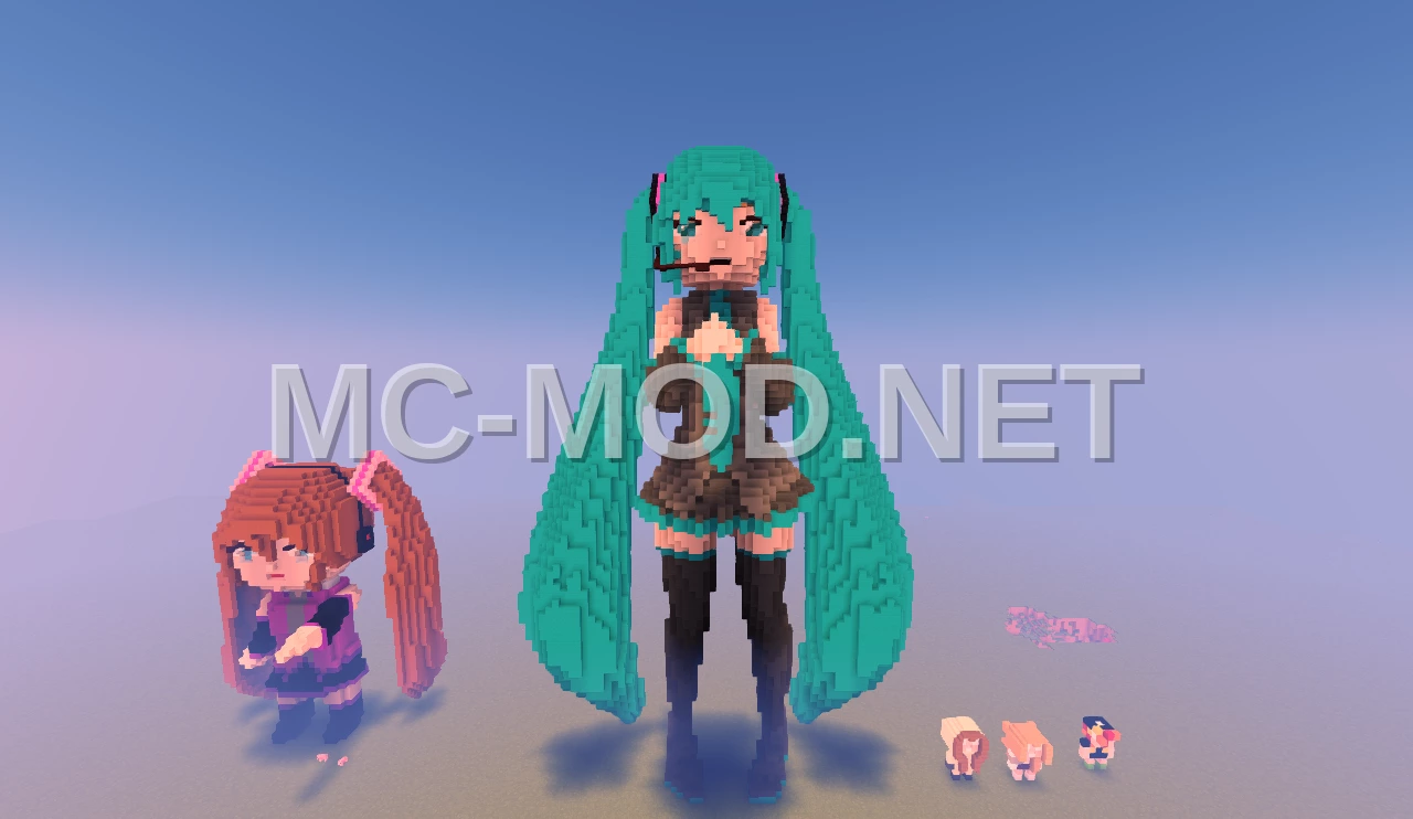 Hatsune Miku Statue – Cyan & White Terracotta