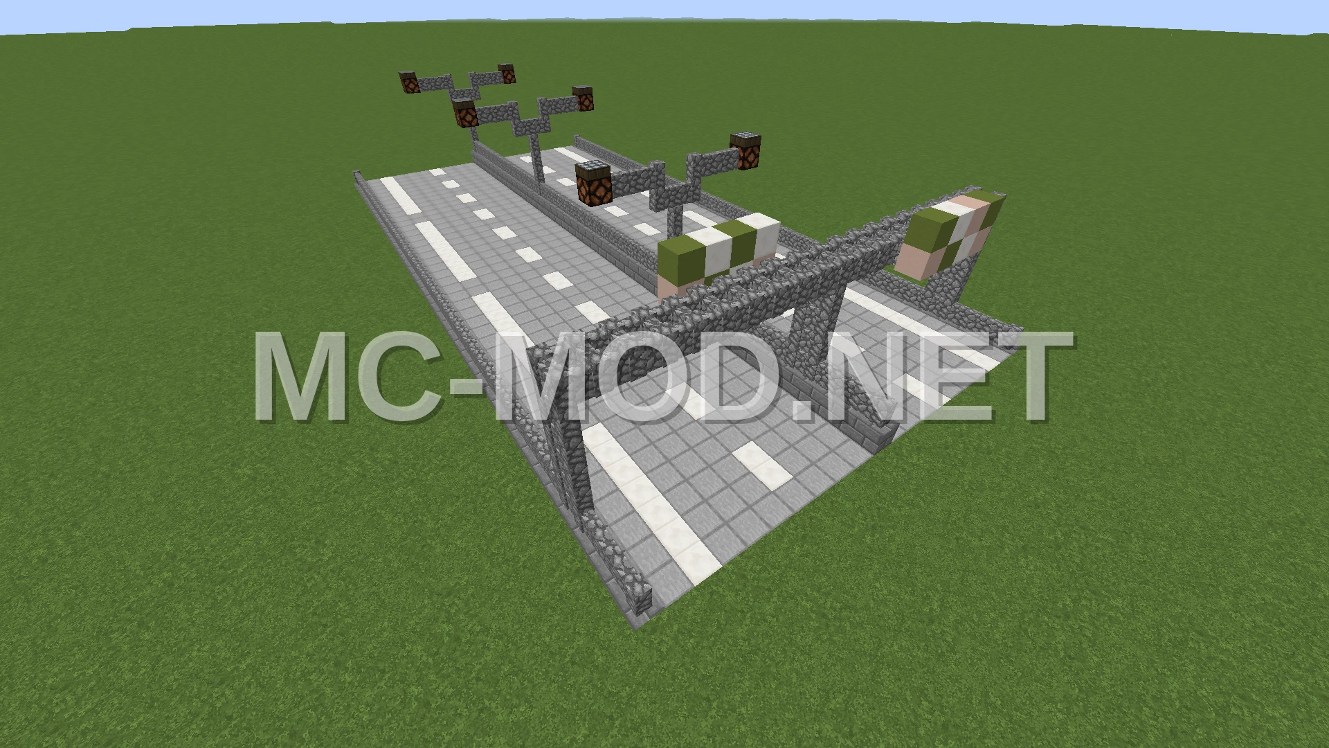 Highway Section with Lighting and Signs