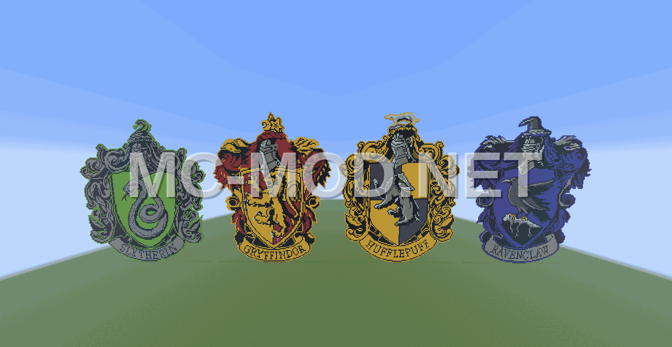 Hogwarts House Pixel Art Crests