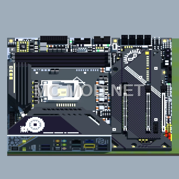 Intel Z590 Taichi Motherboard Voxel Art
