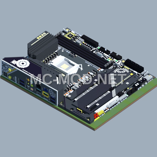Intel Z590 Taichi Motherboard Voxel Art