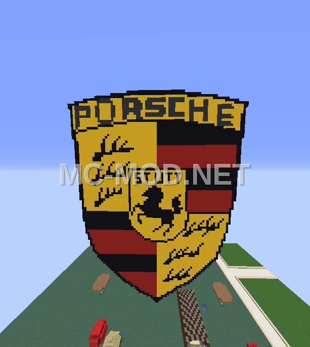 Large Porsche Logo Pixel Art
