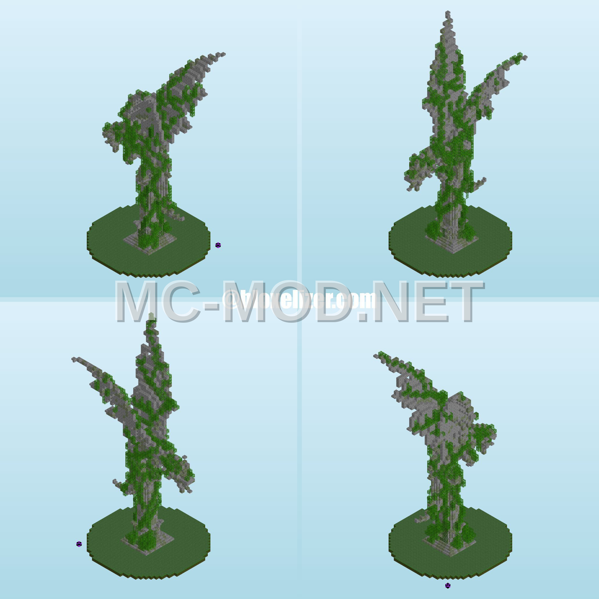 Majestic Dragon Sculpture – Cobblestone & Jungle Leaves