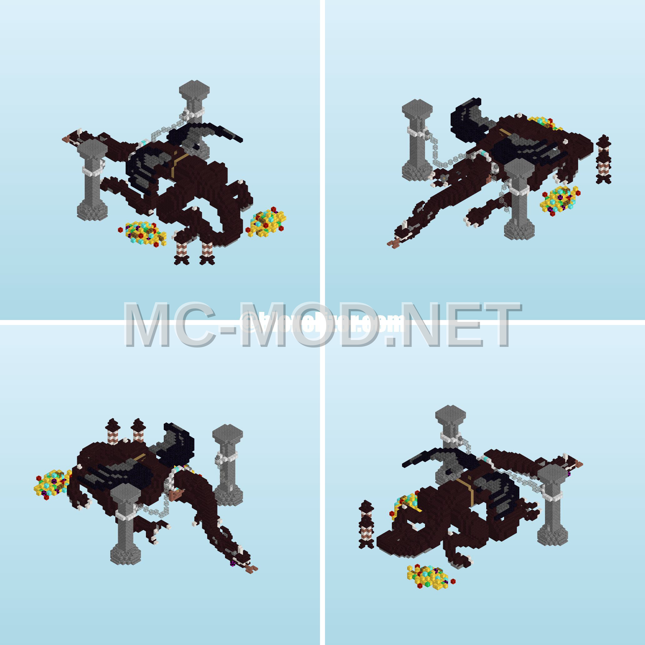 Nether Brick Dragon Sculpture