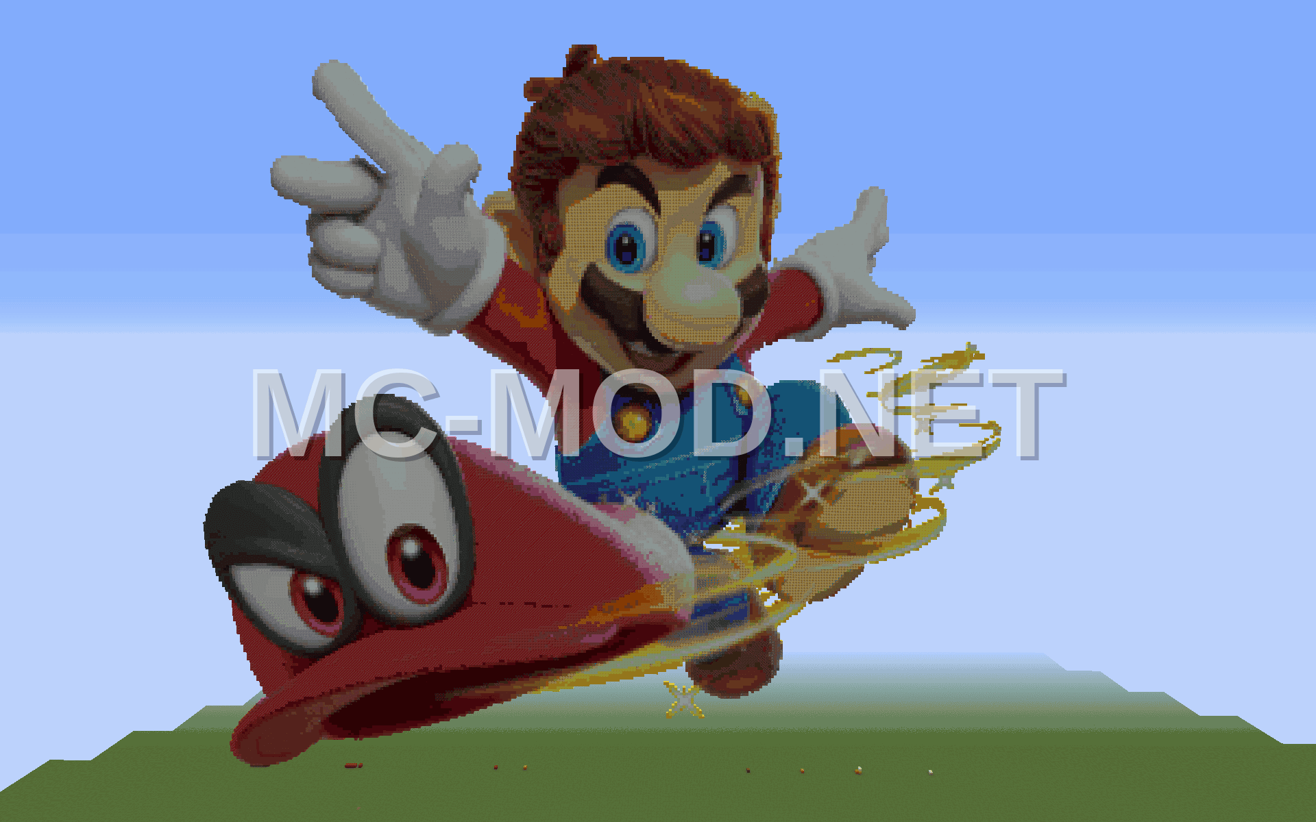 Mario and Cappy Pixel Art