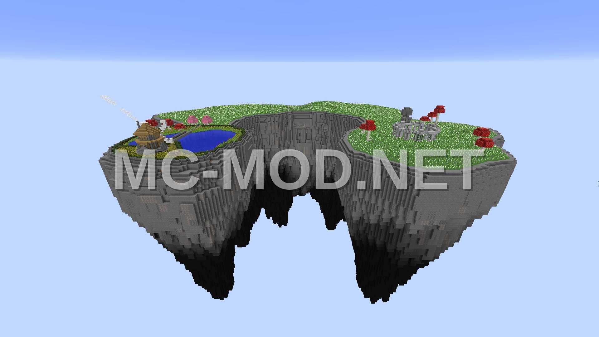 Massive Dirt and Stone Floating Island