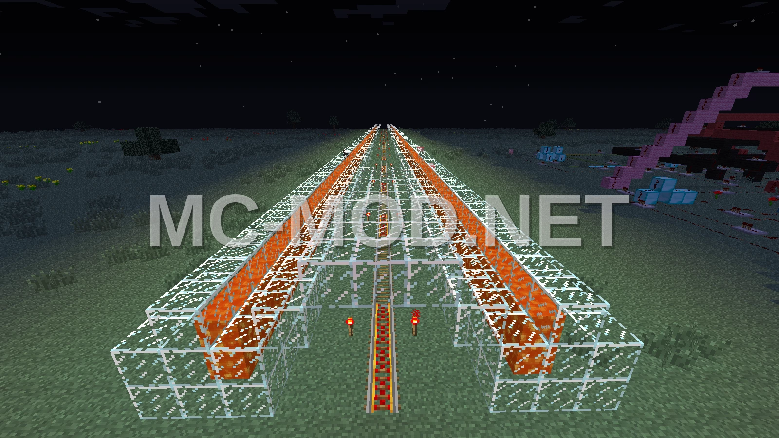 Massive Lava Tunnel With Minecart Track