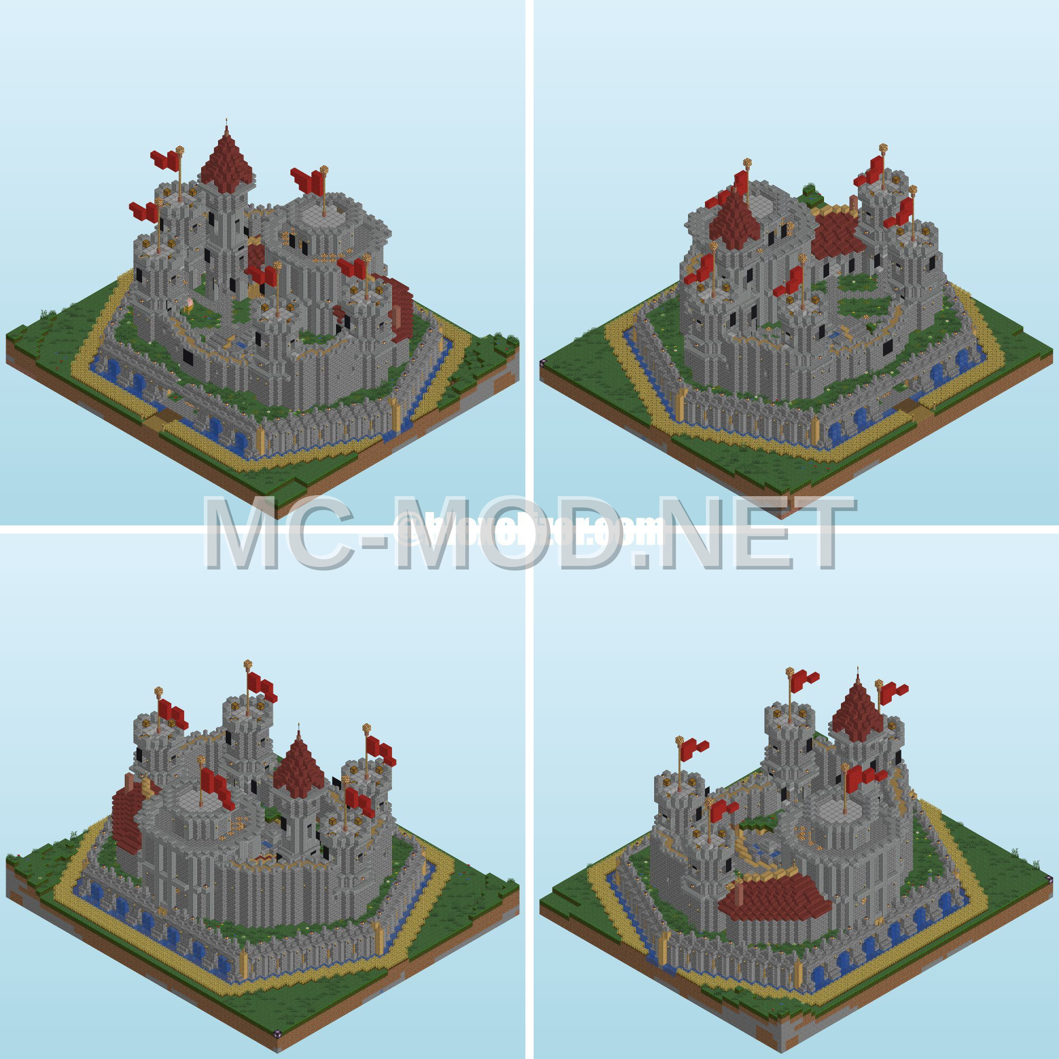 Medieval Castle with Dirt and Stone Bricks