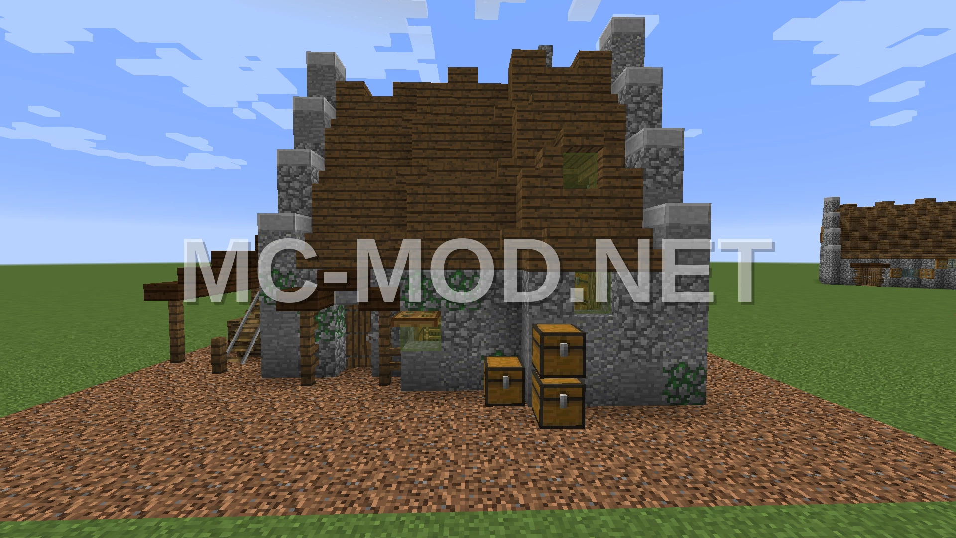 Medieval Diagonal Two Block House