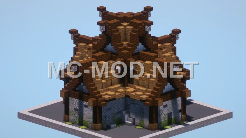 Medieval Spruce Log House – 1689 Blocks