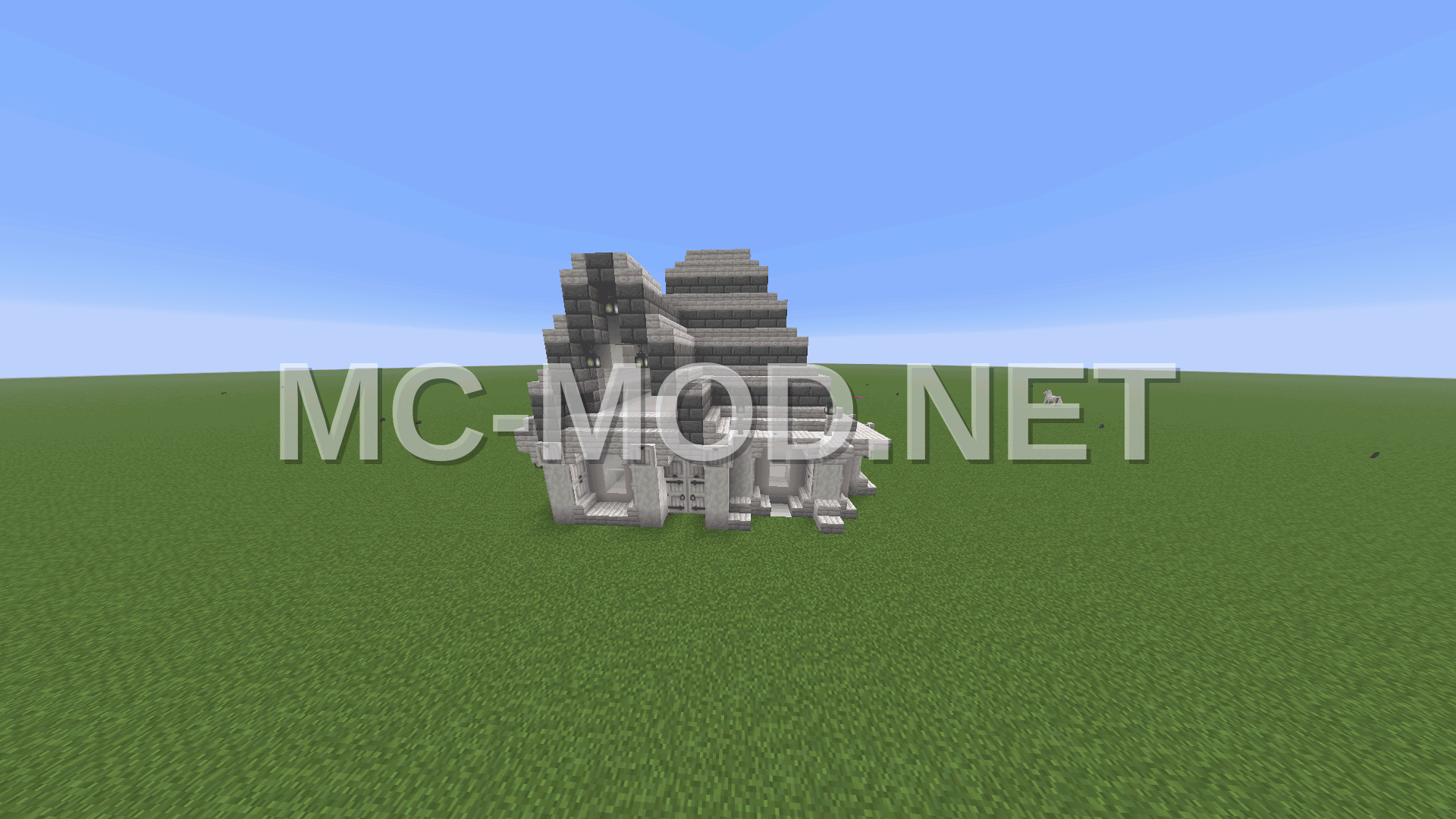 Medieval House – White Concrete & Stone Bricks