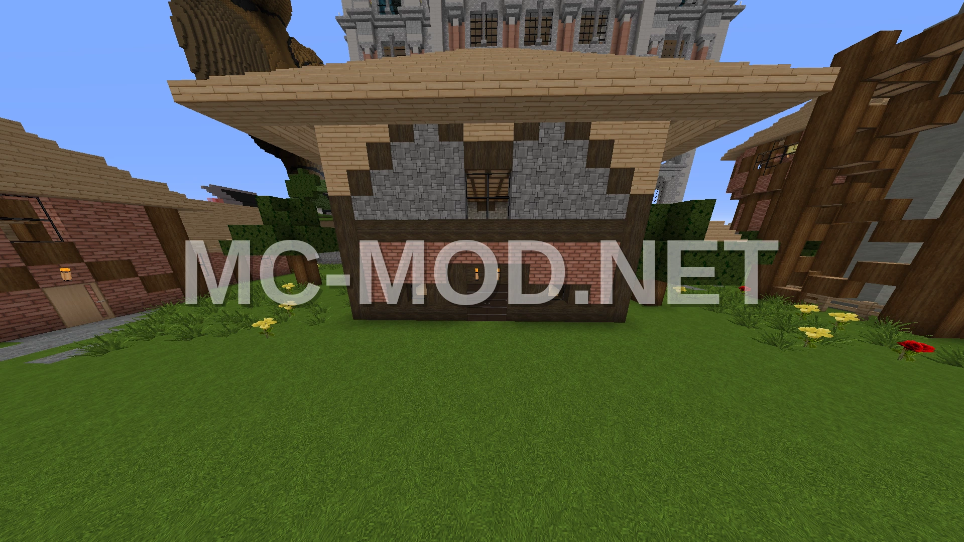 Medieval Oak and Cobblestone House