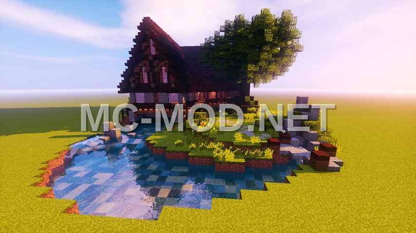 Medieval Lakehouse With Furnishings