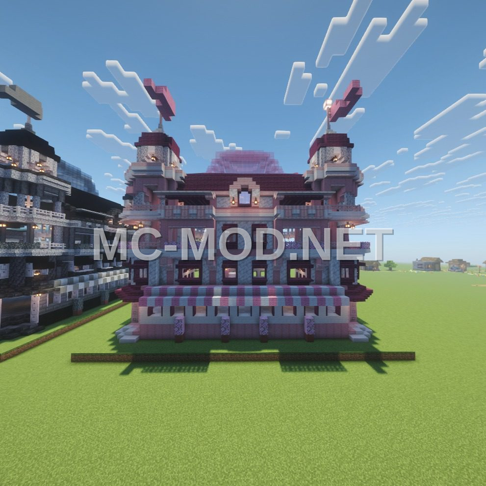 Medieval Pink Two-Story Shop