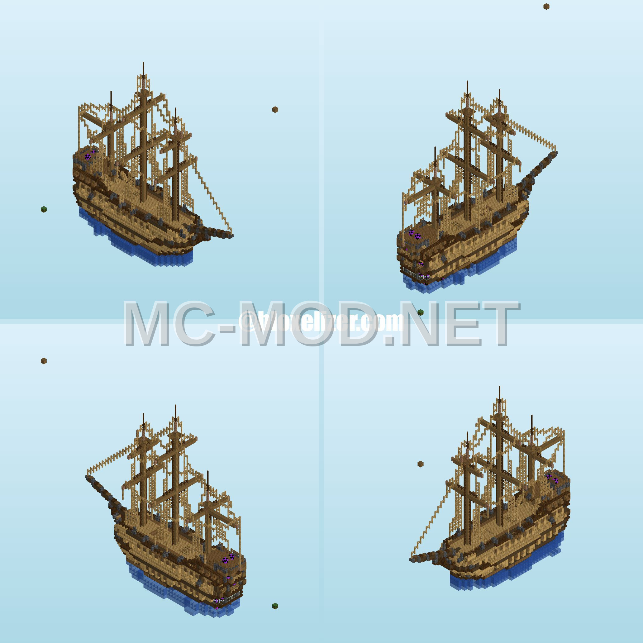 Medieval Sailing Ship – Oak Planks & Sails