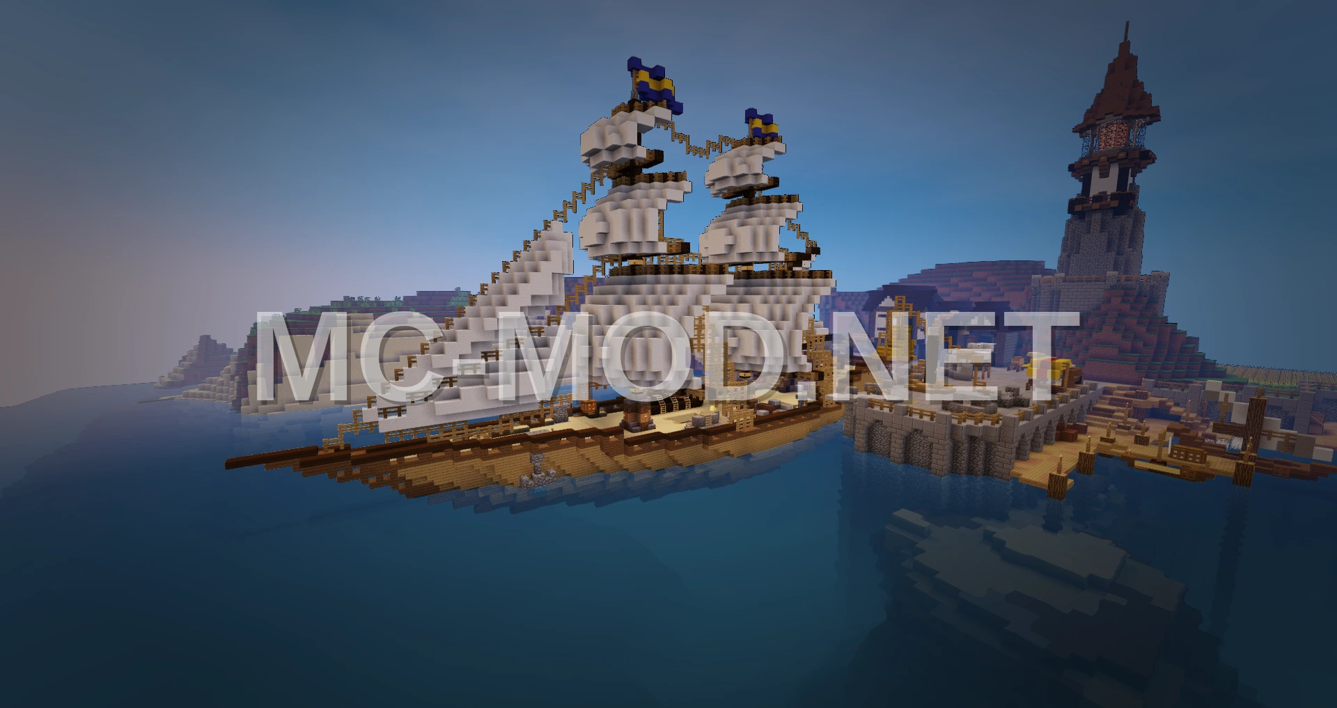 Medieval Sailing Ship – Oak & Water
