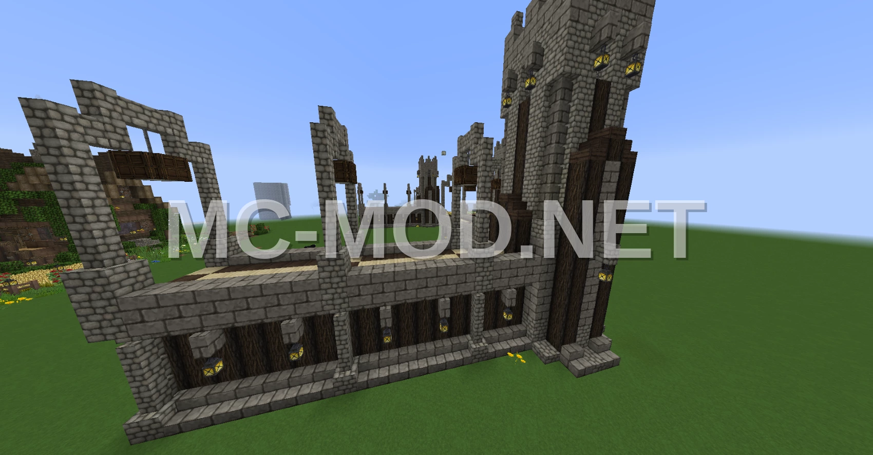 Medieval Tower With Corner Walls