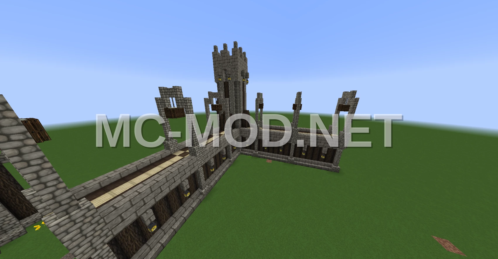Medieval Tower With Corner Walls