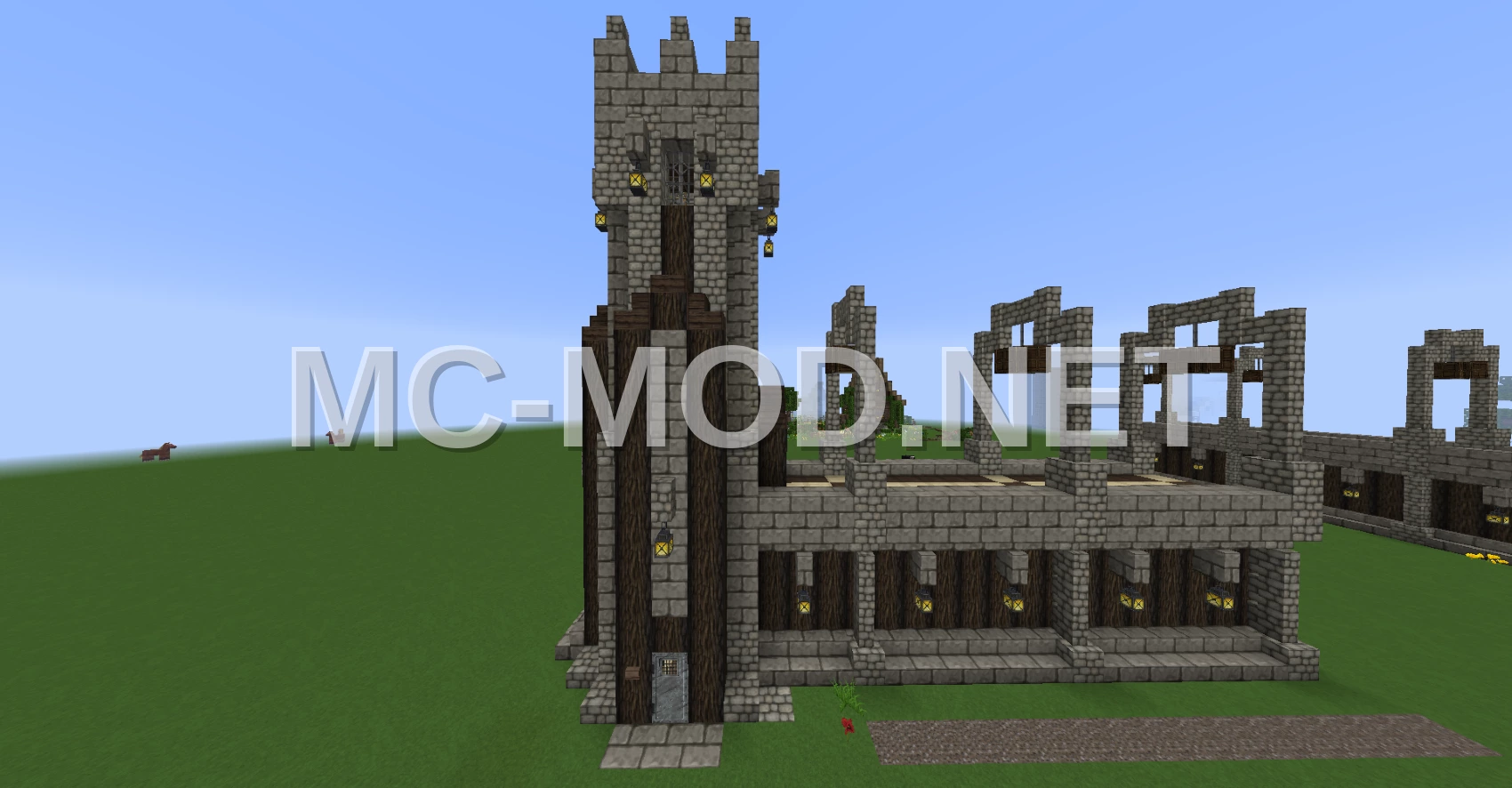 Medieval Tower With Corner Walls