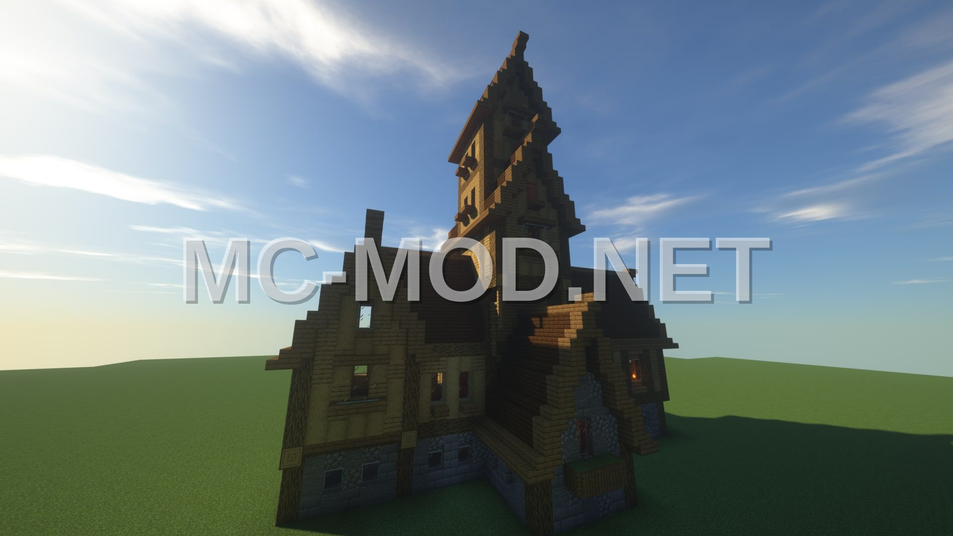Medieval Oak Log Village House