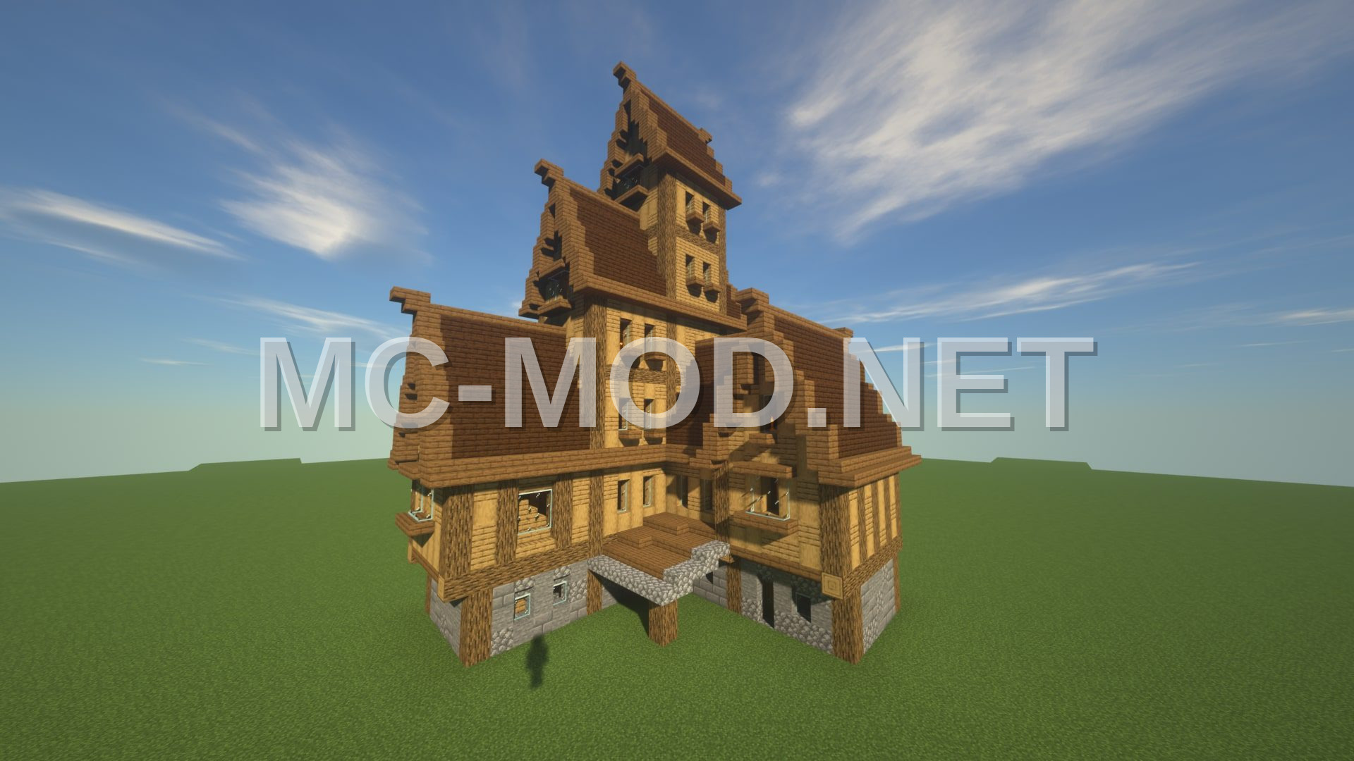 Medieval Oak Log Village House