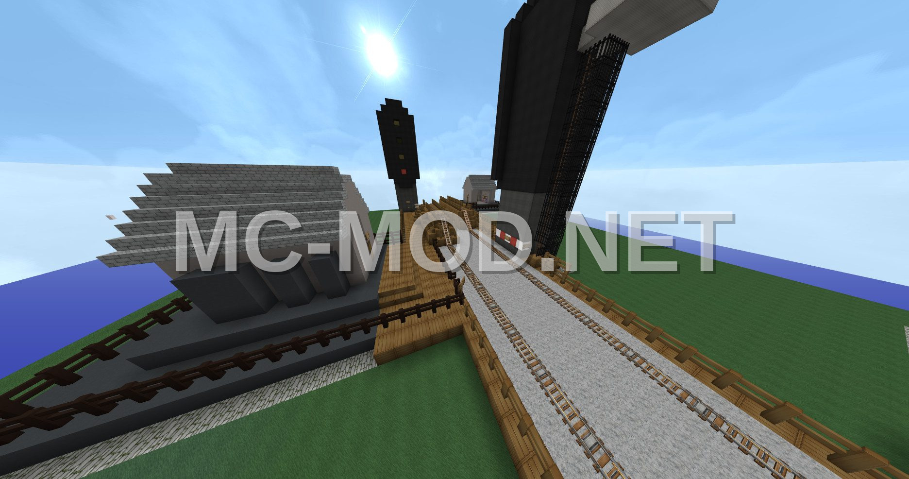 Minecraft Signalled Train Track Section