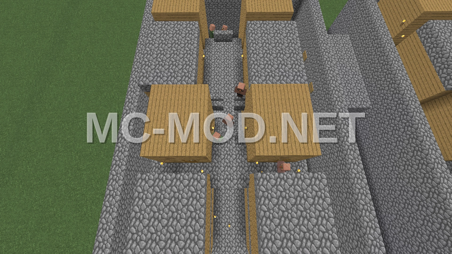 Miniature Wood and Cobblestone Town