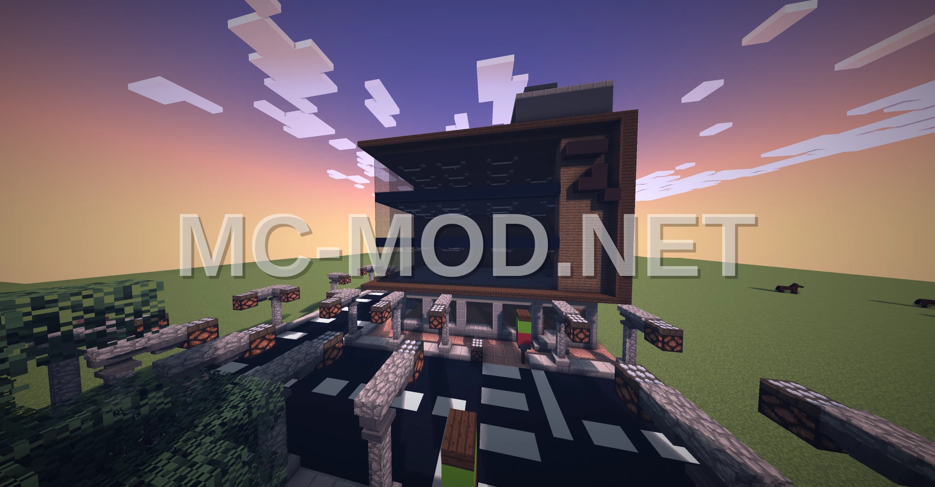 Modern Four Story Shopping Mall With Roads