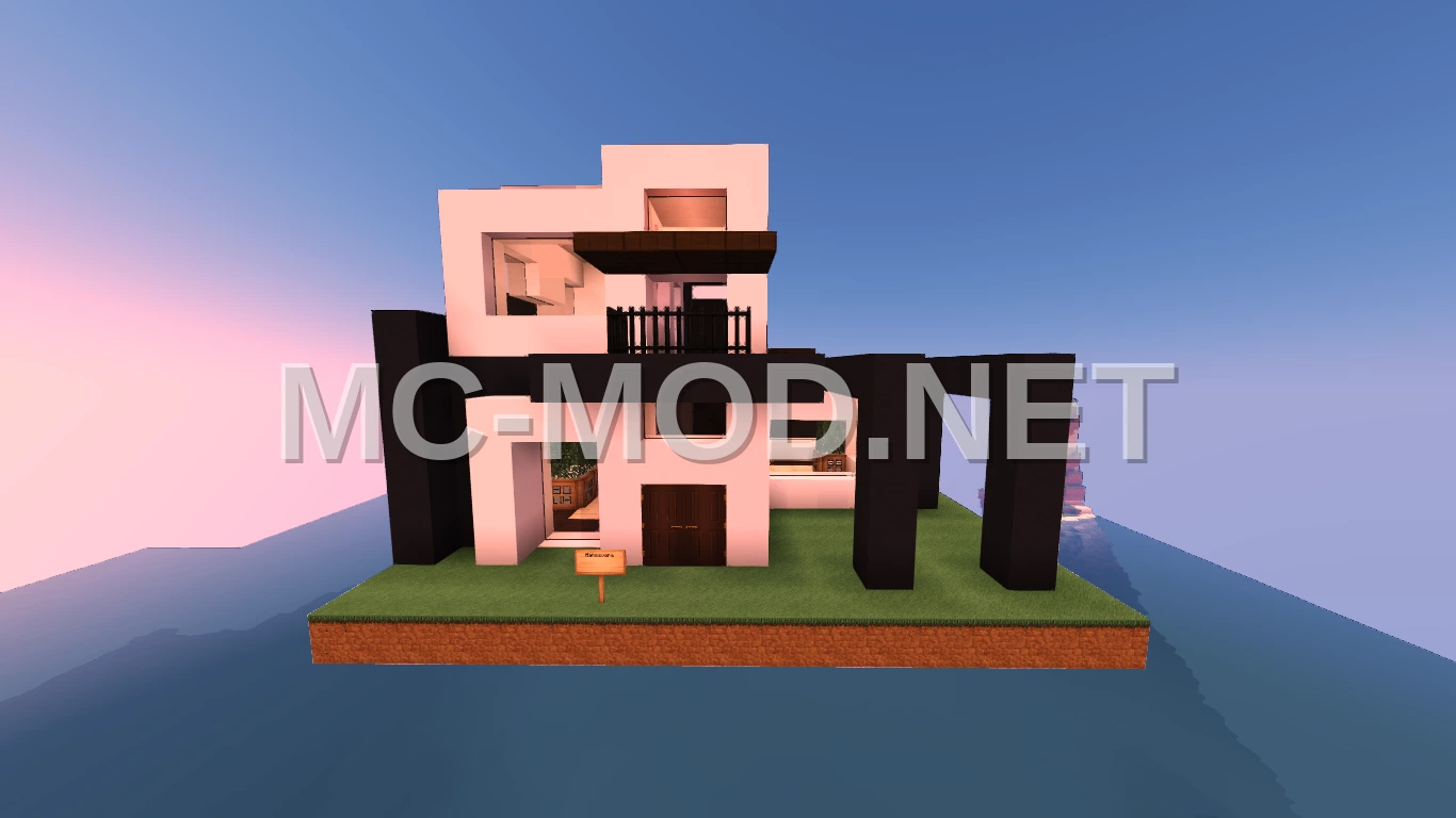 Modern One Chunk House – Black & White Concrete