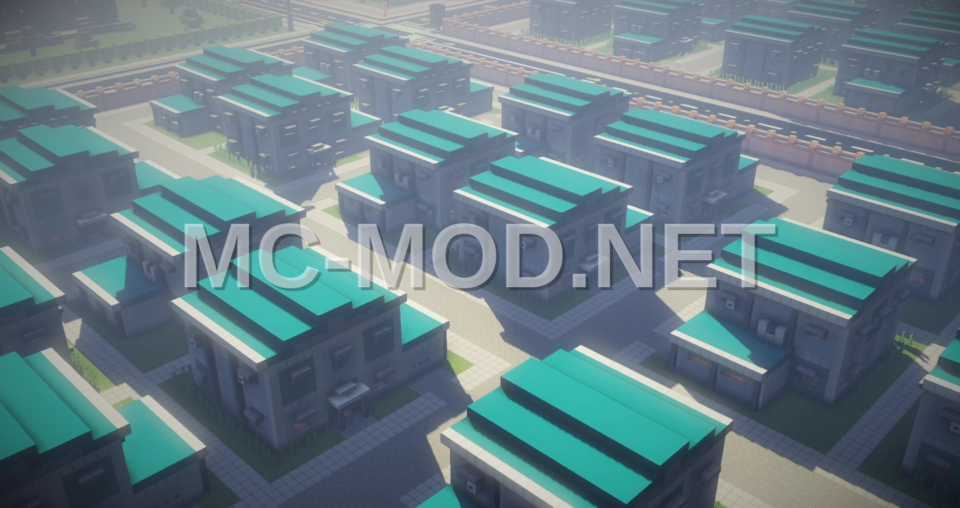 Modern White Blue House Subdivision
