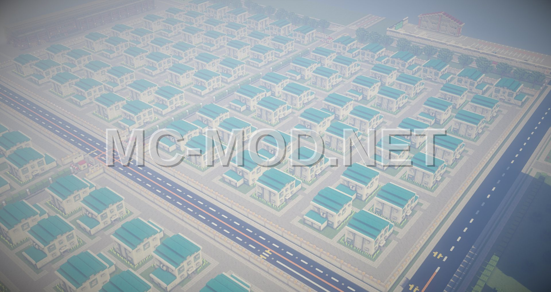 Modern White Blue House Subdivision