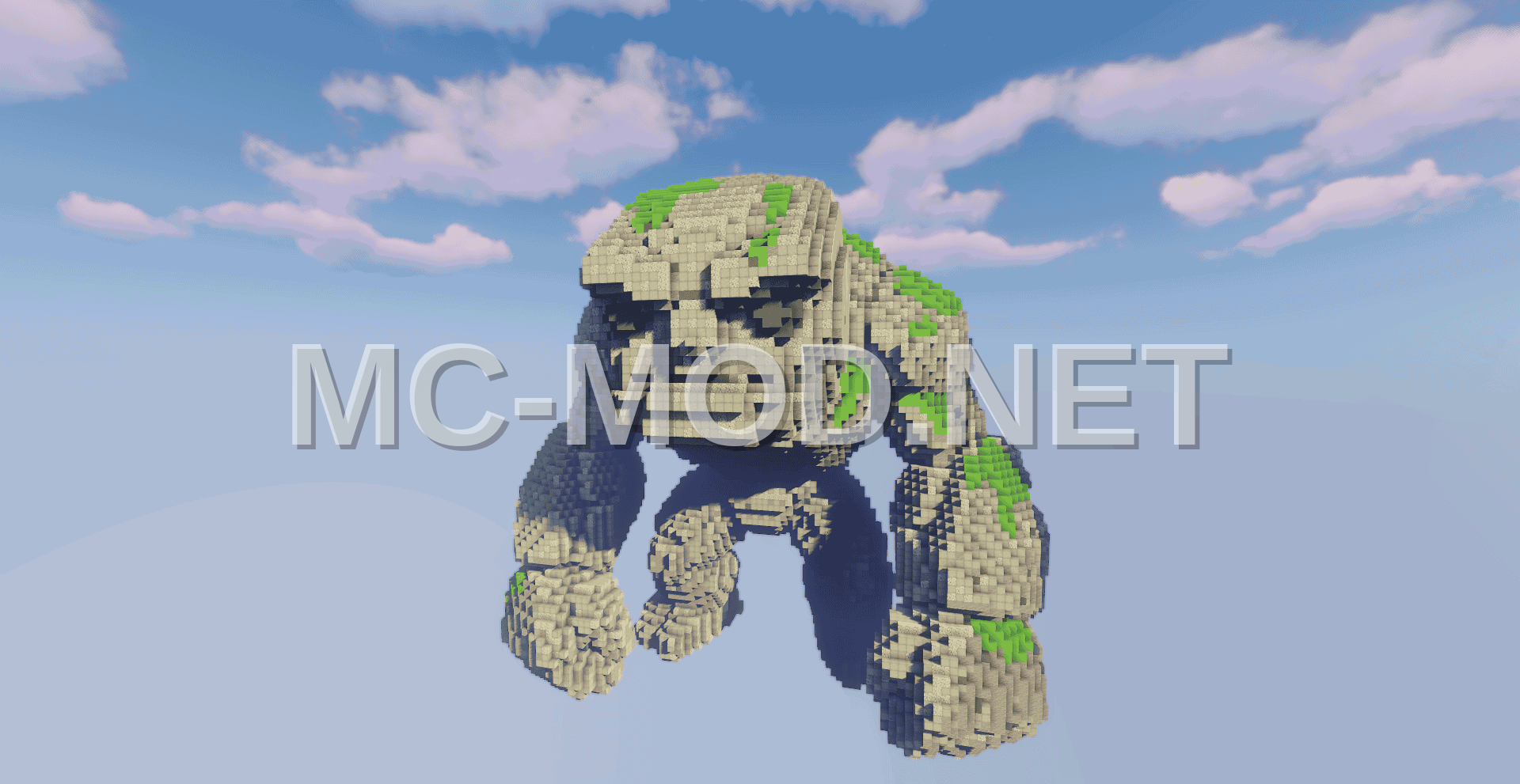 Mossy Stone Golem Statue
